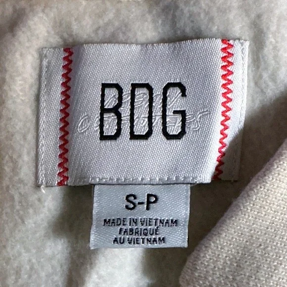 Urban Outfitters BDG Saylor Half Zip Striped Rugby Sweatshirt Crm/Pink/Bl SP NWT - Picture 4 of 6